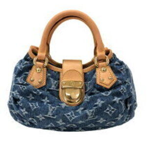 Louis Vuitton Pleaty Blue Monogram Denim Handbag